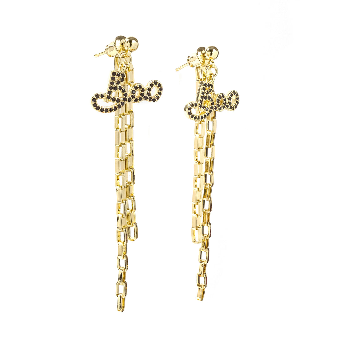 Boo Black Sparkle Earrings