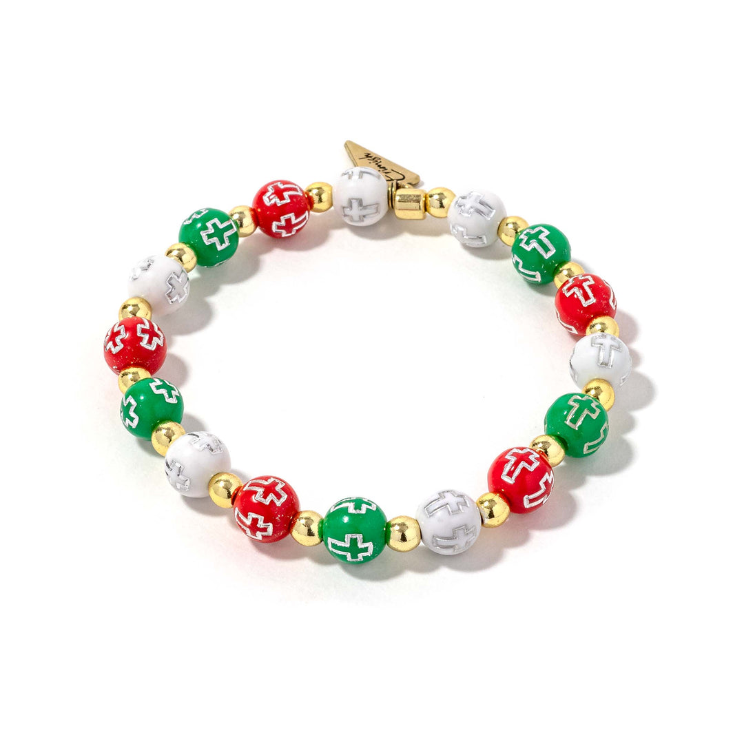 Gem Jams Christmas Cross Staple Bracelet (KIDS)