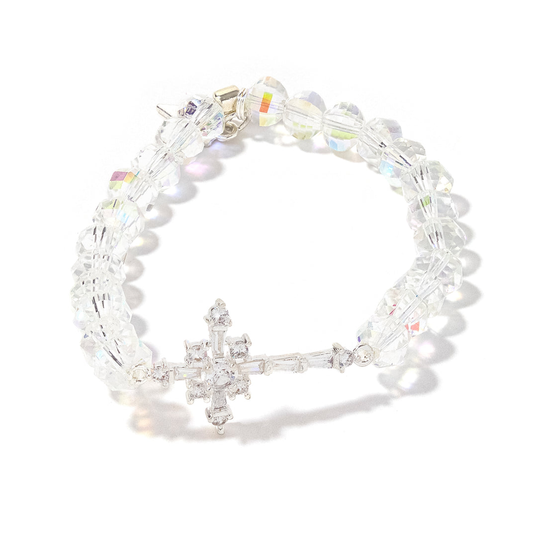 Cross Crystal Silver Single