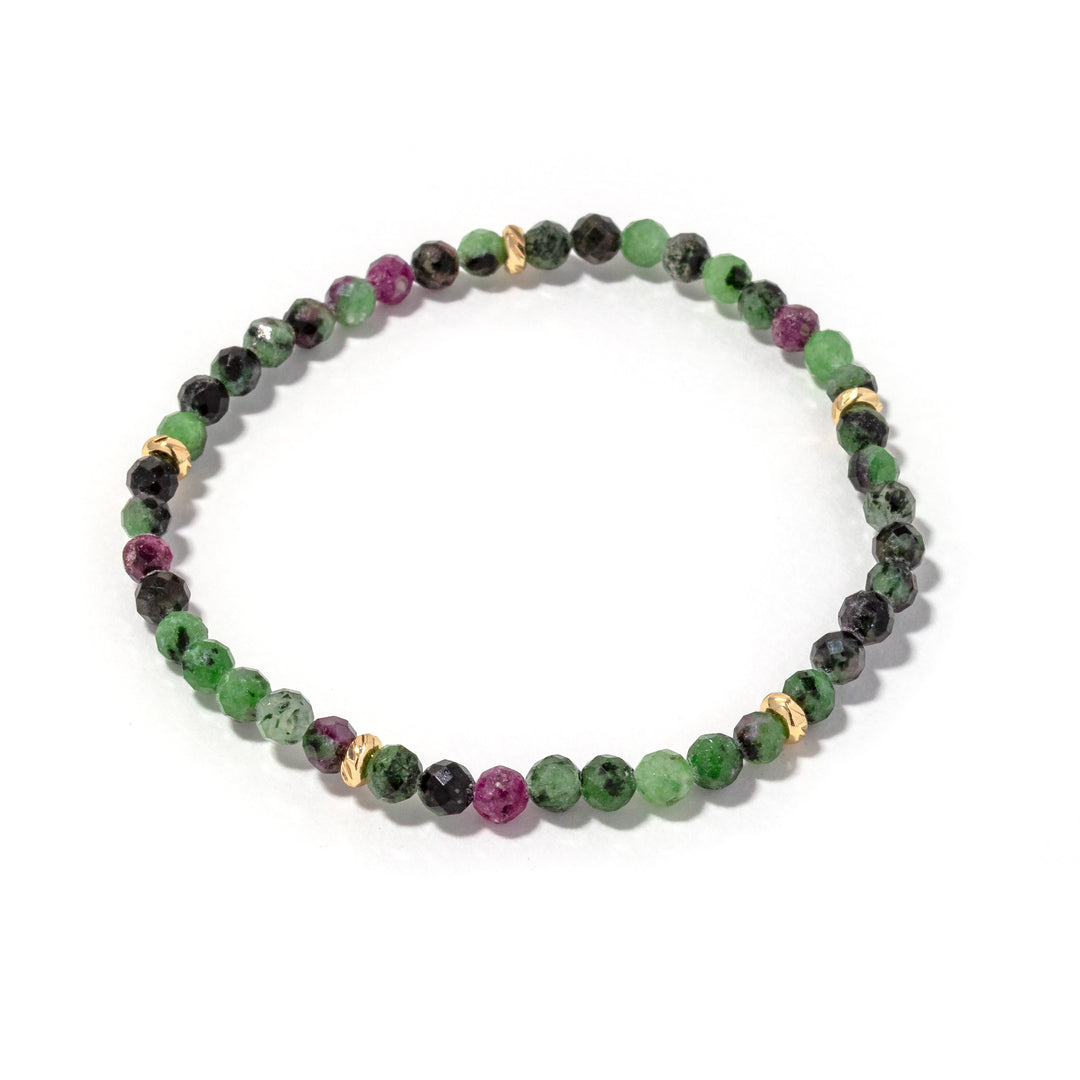 14k Gold Filled Epidote Gemstone Bracelet 4mm