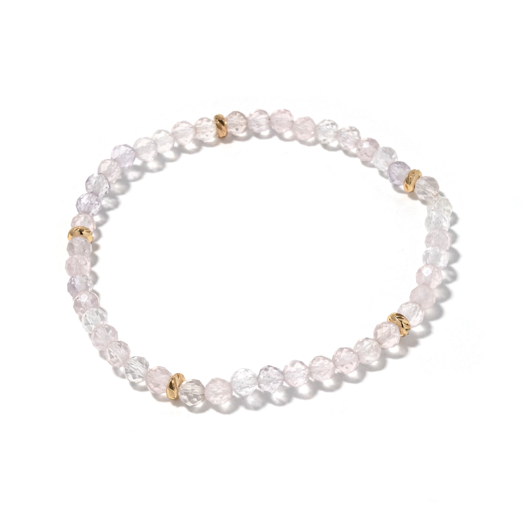 14k Gold Filled Rose Quartz Gemstone Bracelet 4mm