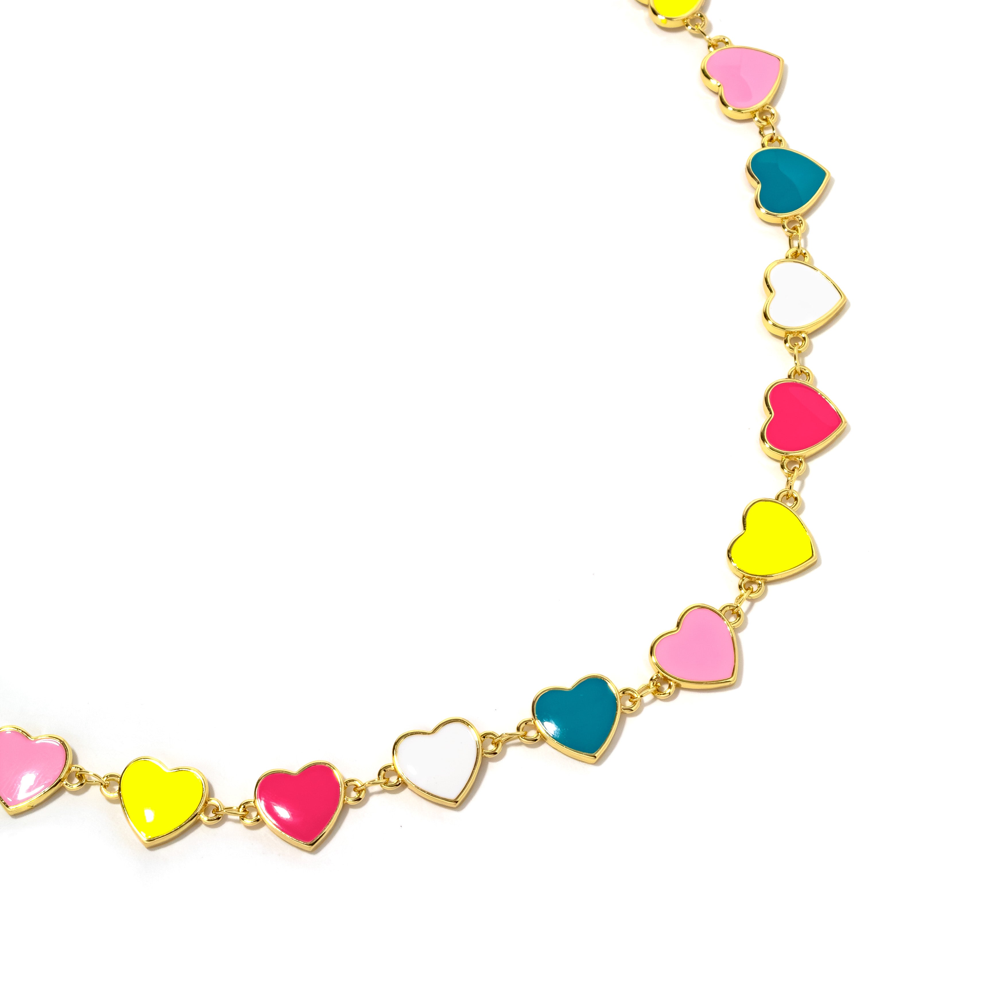 Scarf Necklace- Heart & Bow Multi Charm