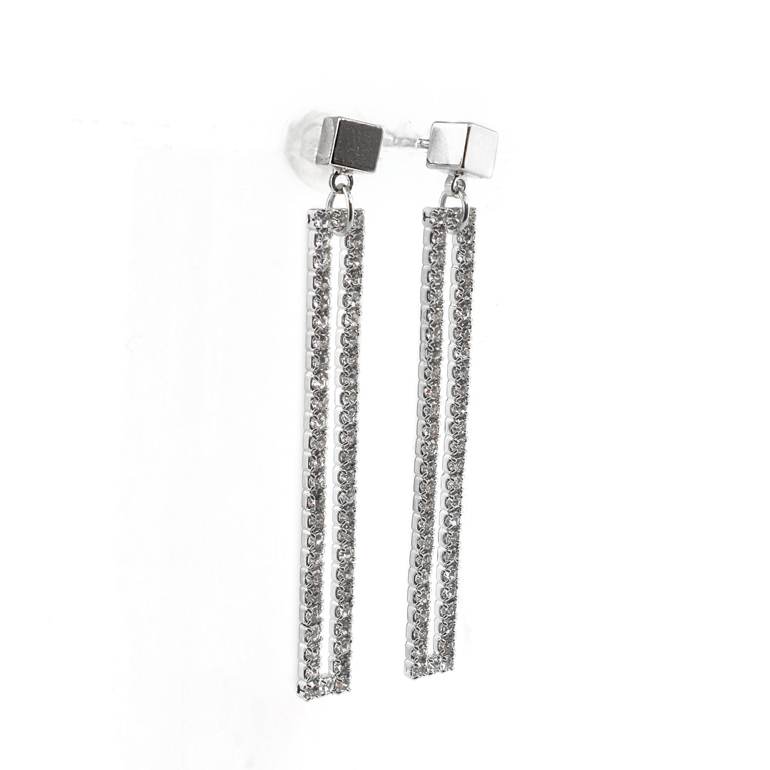 Zipper Silver Earring