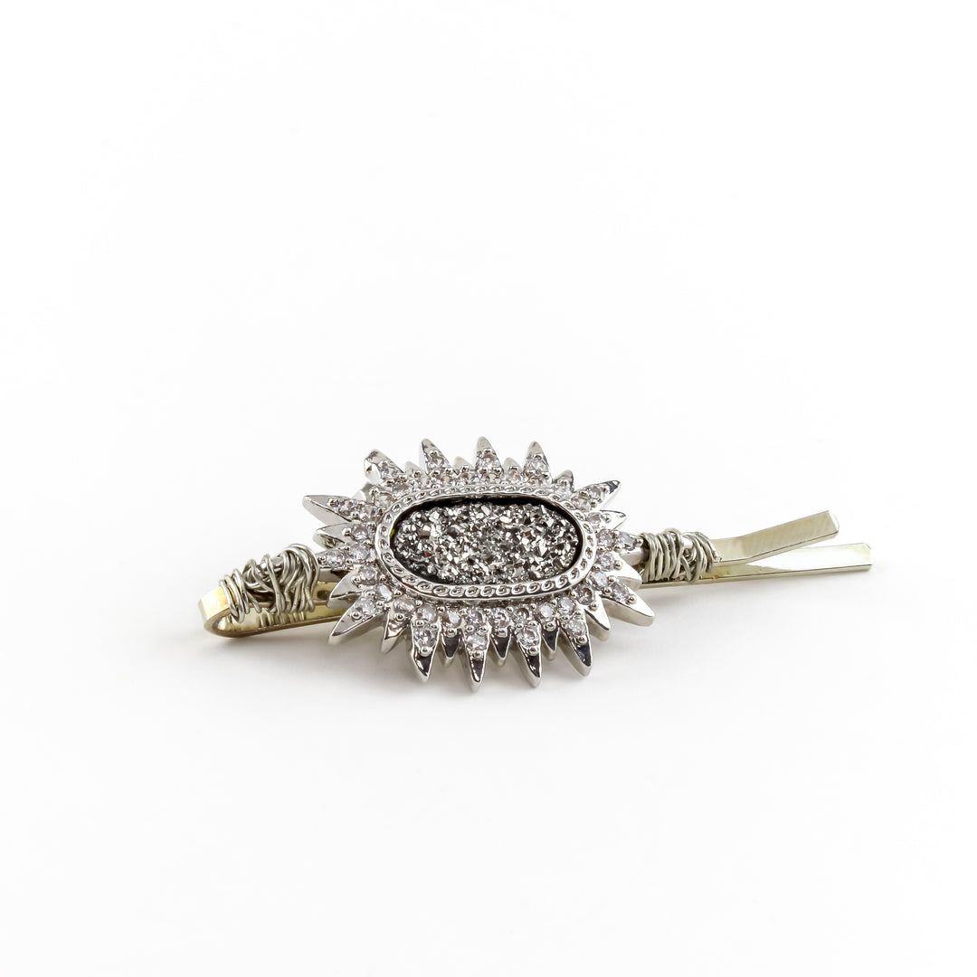 Druzy Silver Hair Gem