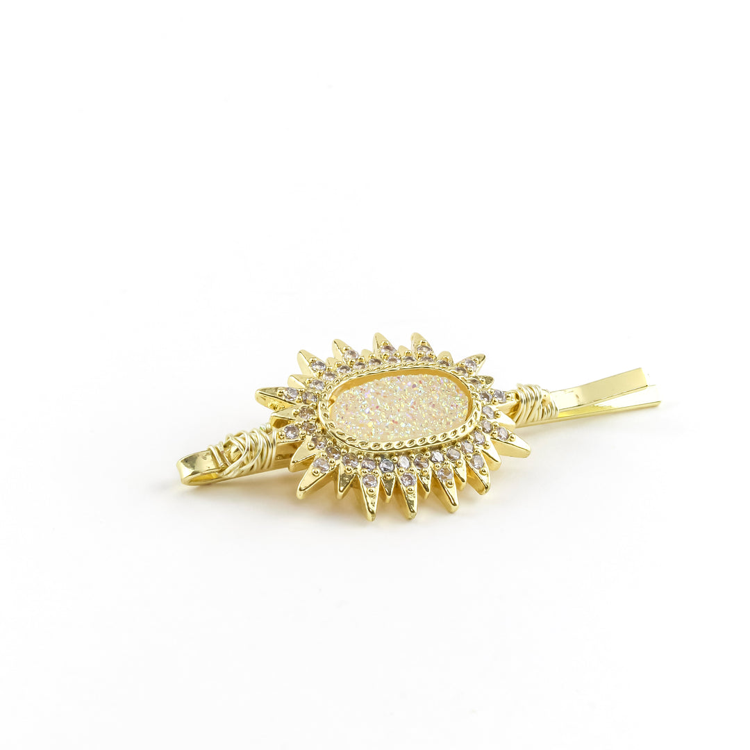 Druzy White Hair Gem