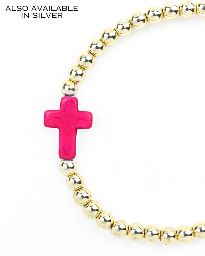 Cross Single Gold/Pink