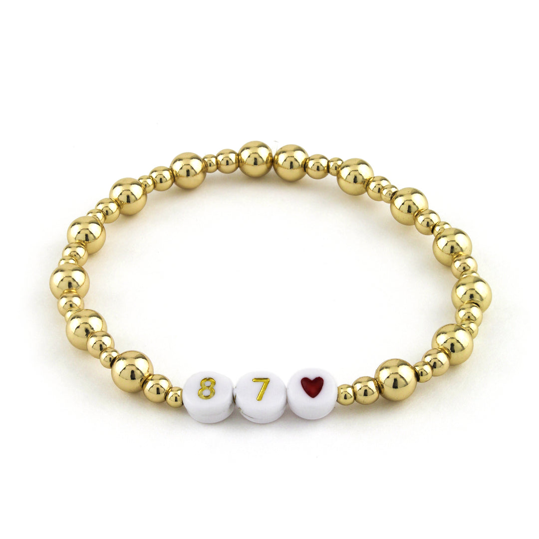 Custom Number + Heart Bracelet