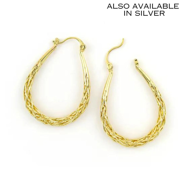 Basketweave Hoop Earring