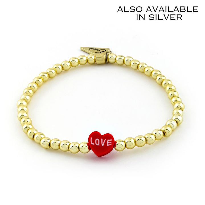 Plus Size Love Heart Bracelet Red