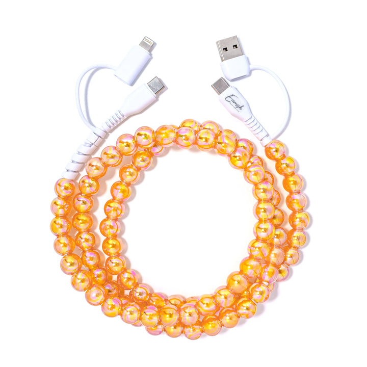 Beaded Phone Charger Taffy Mango