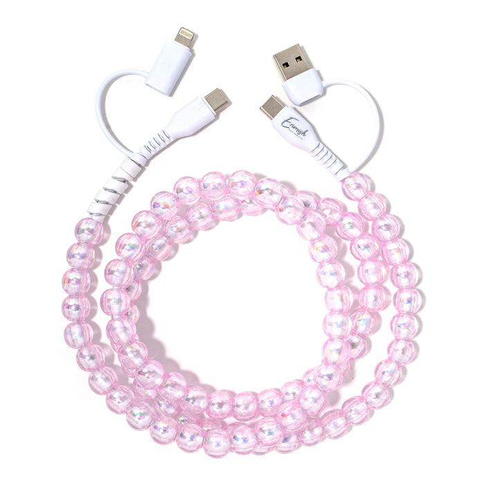 Beaded Phone Charger Taffy Strawberry