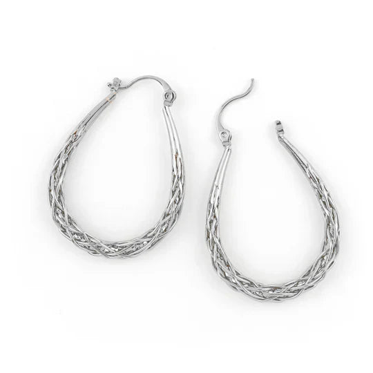 Basketweave Hoop Earring
