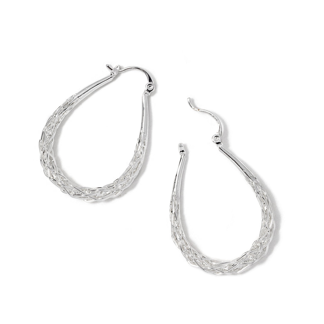 Basketweave Hoop Earring