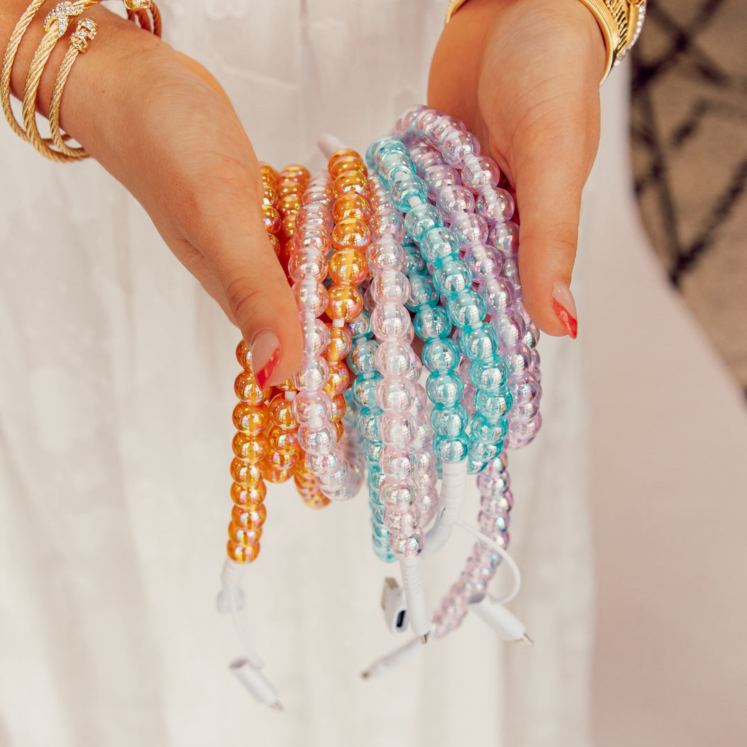 Beaded Phone Charger Taffy Iris