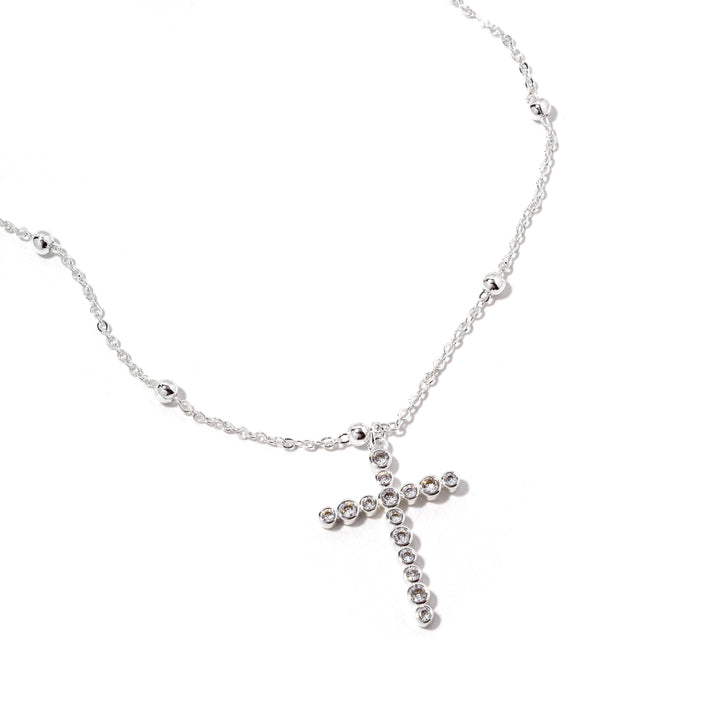 Bezel Cross Gold Necklace