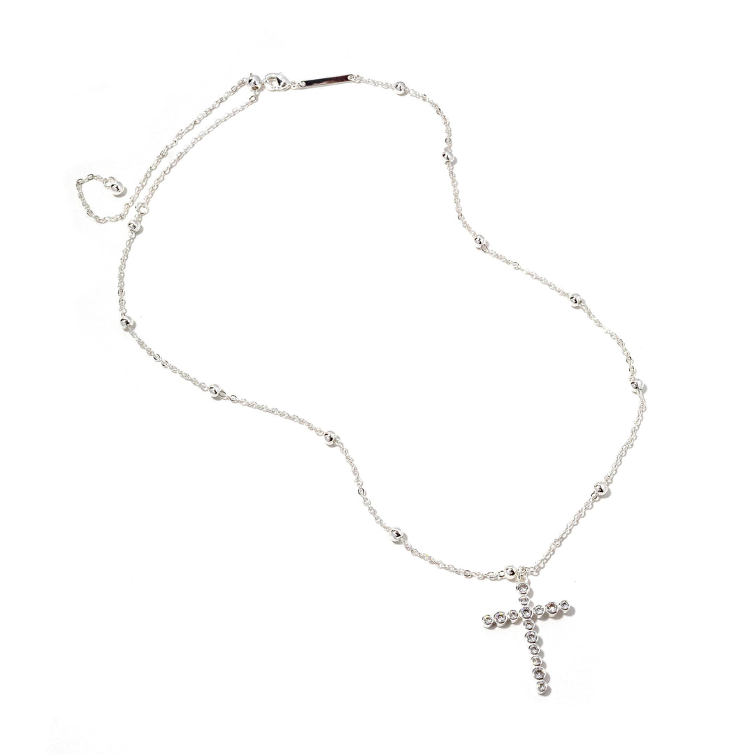 Bezel Cross Gold Necklace