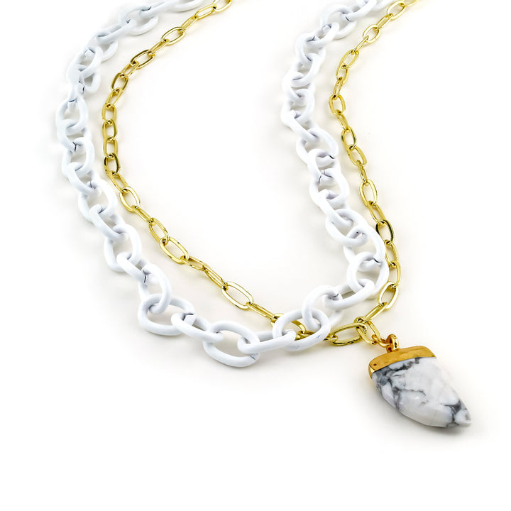 Camila White & Gold Necklace