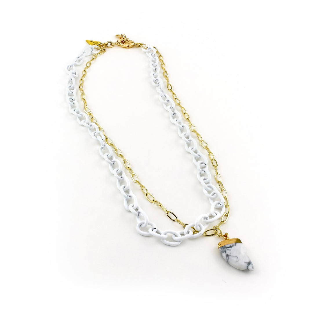 Camila White & Gold Necklace