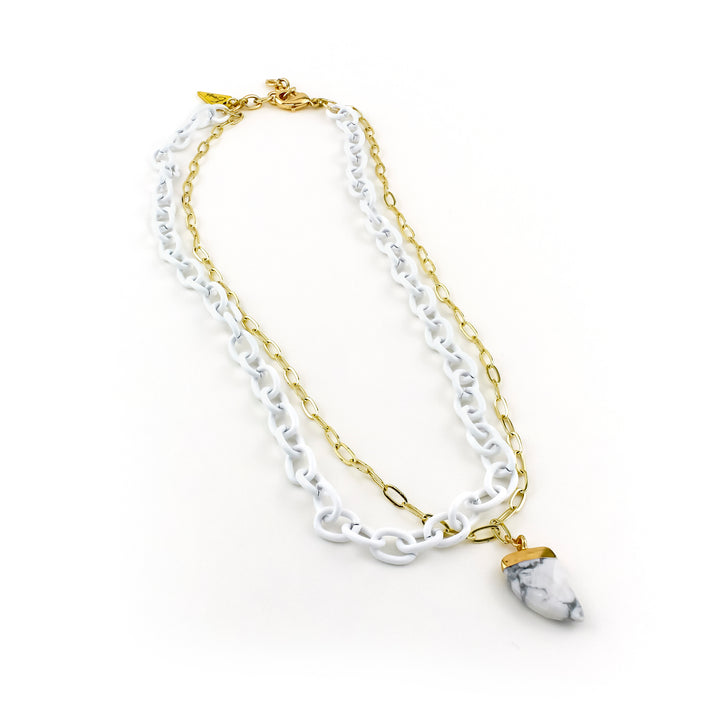 Camila White & Gold Necklace