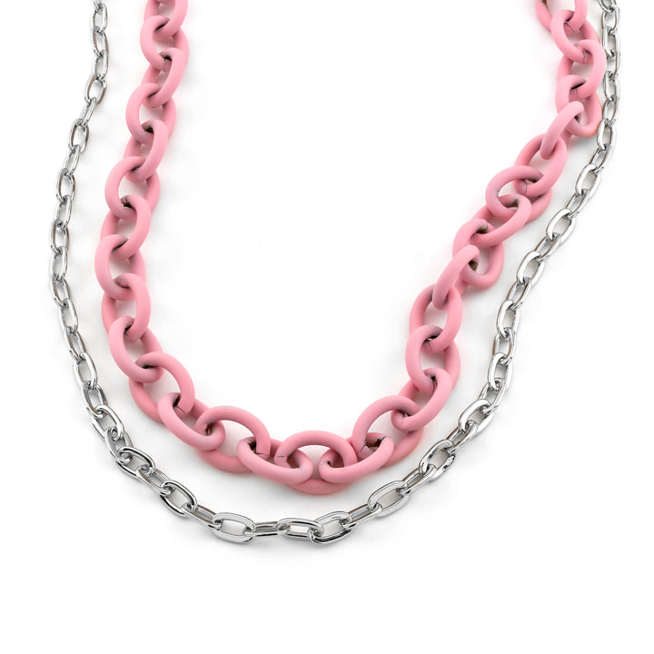 Camila Baby Pink & Silver Necklace