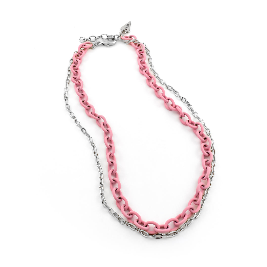 Camila Baby Pink & Silver Necklace