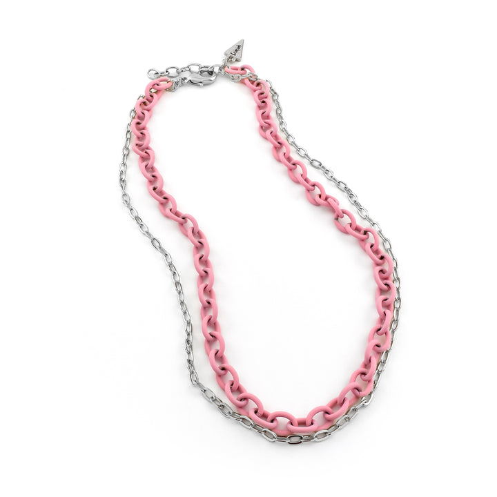 Camila Baby Pink & Silver Necklace