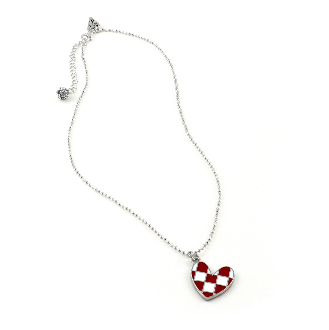 Phillip Checkered Heart Necklace