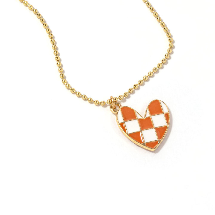 Walter Checkered Heart Necklace