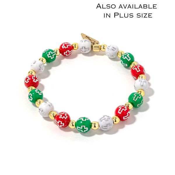 Christmas Cross Staple Bracelet