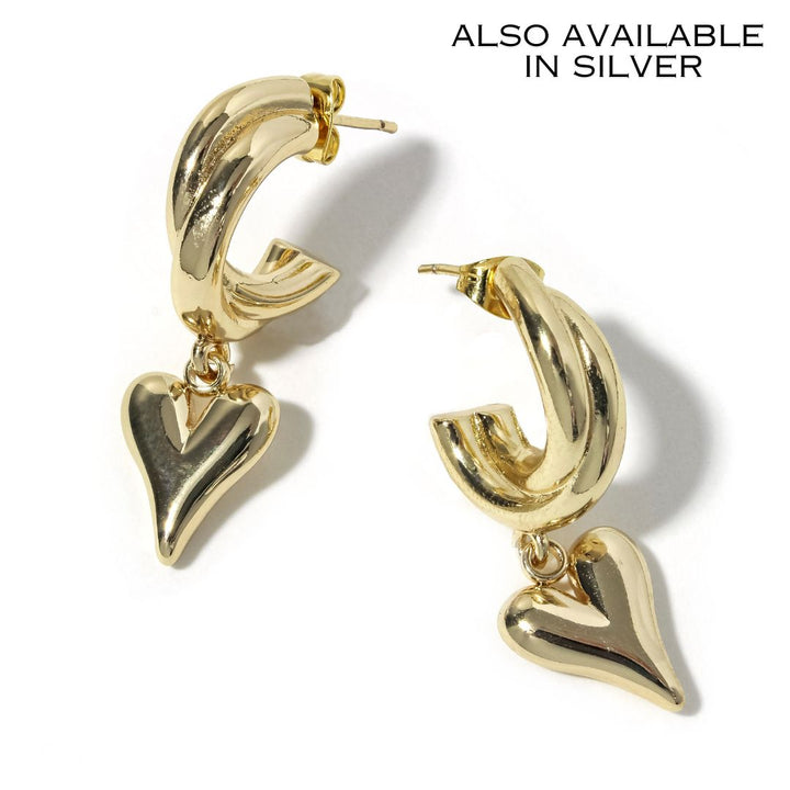Double Hoop Heart Earring