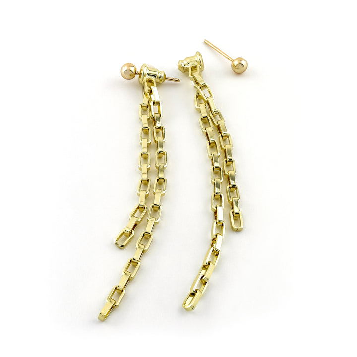 Double Squared Gold Earring
