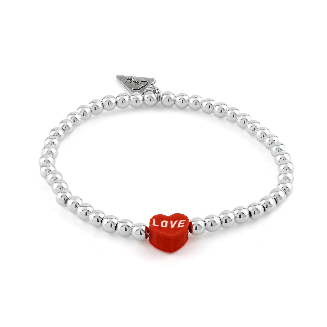 Plus Size Love Heart Bracelet Red
