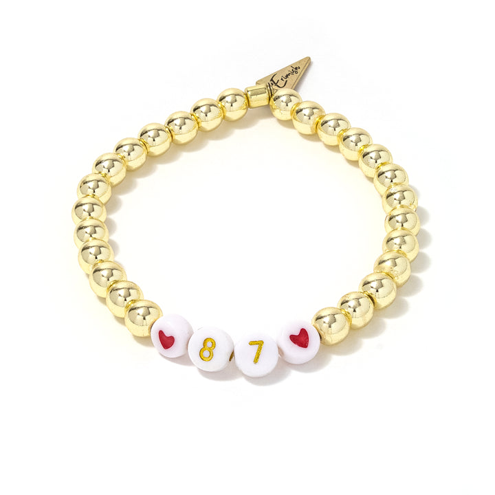 Custom Number + Heart Bracelet