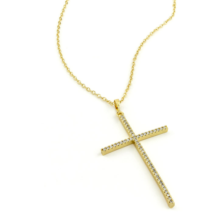 Sparkle Cross Gold Necklace