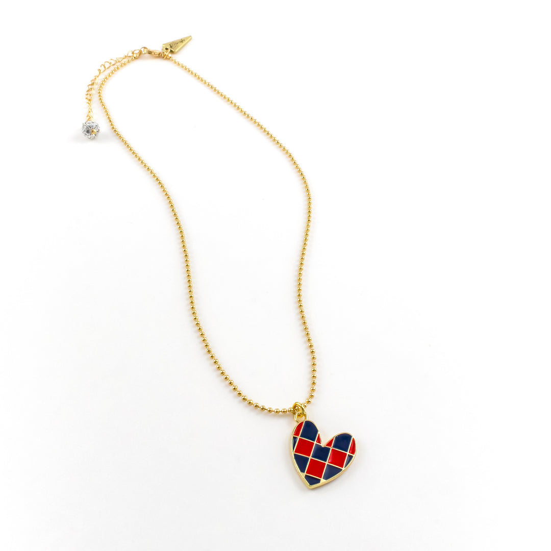 Parker Checkered Heart Necklace