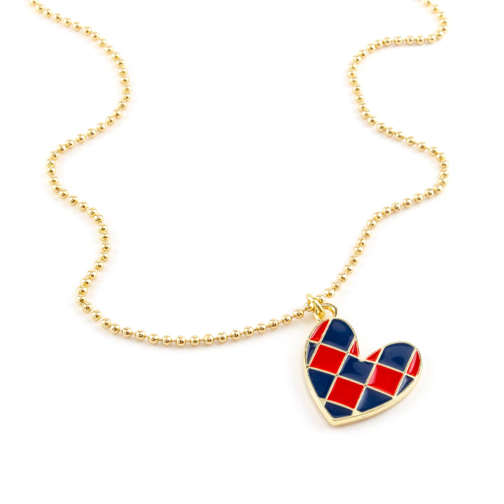 Parker Checkered Heart Necklace