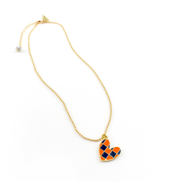Tyler Checkered Heart Necklace
