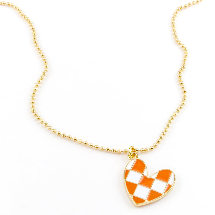 Walter Checkered Heart Necklace